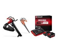Einhell Aspirateur à feuilles sans fil GE-CL 36/230 Li E-Solo Power X-Change (fonction Aspiration/Soufflage, mode Turbo, avec tube d’aspiration et tube de soufflage) + Twincharger et 2 Batteries 4,0Ah