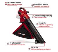 Einhell Professional Aspirateur Souffleur Broyeur sans fil VENTURRO 36/240