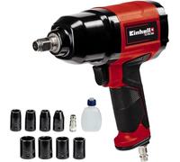 Einhell Boulonneuse pneumatique TC-PW 340 | couple 340 Nm | gauche/droite | poignée caoutchoutée | 8 douilles | flacon d’huile vide | embout