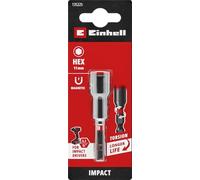 Einhell ouille hexagonale à impact magnétique avec tige 1/4" E 6,3, 11 mm, (chrome vanadium, zone de torsion, aimant permanent, anneau de couleur rouge)
