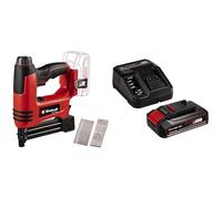 Einhell Cloueuse sans fil TE-CN 18 Li-Solo Power X-Change (li-ion, 18V, combiné agrafeuse + cloueuse, jusqu’à 20 coups par minute, incl. 300 clous et 300 agrafes) avec Chargeur et Batterie 2,5Ah