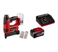Einhell Cloueuse sans fil TE-CN 18 Li-Solo Power X-Change (li-ion, 18V, combiné agrafeuse + cloueuse, jusqu’à 20 coups par minute, incl. 300 clous et 300 agrafes) avec Chargeur et Batterie 5,2Ah