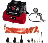 Einhell Compresseur à air portatif TC-AC 190/6/8 OF Set | 1200 W | max. 8 bar | cuve 6 L | aspiration 190 l/min | détendeur | manomètre | sans huile