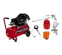 Einhell Compresseur à air portatif TC-AC 420/50/10 V (2200 W, 2850 rpm, 10 bar max, réservoir 50l, réducteur de pression, manomètre, valve de rétention, valve de sécurité) + Kit 5 accessoires