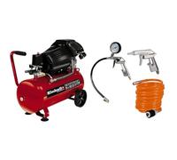 Einhell Compresseur à air portatif TC-AC 420/50/10 V (2200 W, 2850 rpm, 10 bar max, réservoir 50l, réducteur de pression, manomètre, valve de rétention, valve de sécurité) + Kit 3 accessoires