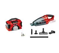 Einhell Compresseur sans fil PRESSITO 18/21 Power X-Change & Aspirateur à main sans fil TE-VC 18 Li Solo -Système Power X-Change (Livré avec accessoires (Buse, buse à rainures...)