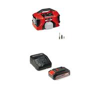 Einhell Compresseur sans fil PRESSITO 18/21 Power X-Change (Li-Ion, 18 V, pompes haute et basse pression, affichage numérique de la pression, arrêt automatique) avec Chargeur et Batterie 2,5Ah