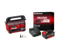 Einhell Compresseur sans fil PRESSITO 18/25 Power X-Change (18V, 11 bar max., kit de 3 adaptateurs, avec flexible haute pression 71 cm et flexible basse pression 1,6 m) avec Chargeur et Batterie 4,0Ah