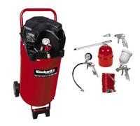 Einhell Compresseur TE-AC 270/50/10 (Puissance moteur 1800W, Capacité de la cuve : 50 L, Cuve garantie 10 ans contre la corrosion, Pied amortisseur de vibrations) + Kit 13 accessoires