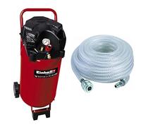 Einhell Compresseur TH-AC 240/50/10 OF (Puissance moteur 1500 W, 50 L) & Accessoire Tuyau HP 15 m pour compresseur, Pression maximale 15 bar, Raccord 1/4