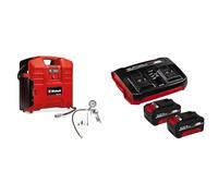 Einhell Compresseur-valise sans fil TE-AC 36/8 Li OF Set-Solo PXC (3 V, 8 bar max, sans lubrification, capacité d’aspiration 130 L/min, avec kit de 3 adaptateurs) avec Twincharger et 2 Batteries 4,0Ah