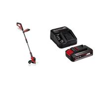 Einhell Coupe-Bordures sans Fil GE-CT 18/25 Li-Solo Power X-Change (18 V, Largeur de Coupe 25 cm, Bloc Moteur inclinable et pivotant, Vendu avec 20 Lames en Plastique) avec Chargeur et Batterie 2,5Ah