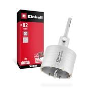 Einhell couronne en carbure avec queue SDS Plus, Ø 82 mm | Dents en carbure | évacuation efficace des copeaux | profondeur de coupe de 52 mm | foret de centrage | raccord fileté M22
