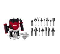 Einhell Défonceuse électrique TE-RO 1255 (1200 W, Longueur du câble d'alimentation : 3 m, Revêtement SoftGrip, Livré avec accessoires) + Kit de 15 fraises