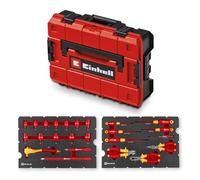 Einhell E-Case 24 pièces coffret à outils d’électricien VDE isolés | Certifié IEC 60900 | jeu de pinces | jeu de tournevis | jeu de douilles | cliquet | testeur de tension | coffret système