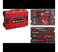 Einhell E-Case 370570 : Set d'outils 80 pièces en acier Chrome Vanadium, incluant cliquet réversible, clés à douille, tournevis magnétiques et clés Allen. Compatible système E-Case.