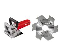 Einhell Fraiseuse à lamelle TC-BJ 900 (860 W, Réglage d'angle d'inclinaison 90°, Blocage de l'arbre, Livré en coffret avec sac à poussière et rgots) + Lame