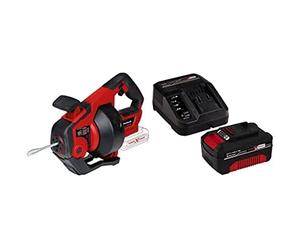 Einhell Furet déboucheur de canalisations sans fil TE-DA 18/760 Li-Solo PXC (18 V, Li-Ion, long flexible spiralé de 7,6 m pour canalisations de diamètre 16 à 55 mm) avec Chargeur et Batterie 4,0Ah