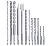 Einhell Jeu de 12 forets et burins SDS-Plus - 10 forets 5-16 mm, burin plat et pointeau