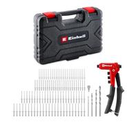 Einhell jeu de pince à riveter | 100 rivets aveugles | 4 embouts | foret métal | changement sans outil | poignée ergonomique | coffret inclus