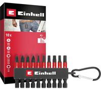 Einhell Karabiner Impact Bit Set 10tlg 118633 Jeu dembouts 1/4 (6.3 mm), PH, PZ, hexagonal, TX