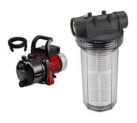 Einhell Kit Pompe d’arrosage de surface GC-GP 6538 Set (650 W, Hauteur de refoulement 36 m) & Filtre Anti-sable 25 cm pour pompe à eau, avec cartouche (filetage laiton, 2 raccords de connexion R1)