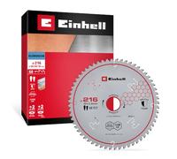 Einhell Lame de scie circulaire, aluminium, Ø 216 x 30 mm, 60 dents | Denture HLTCG | Revêtement PTFE | Fentes thermiques | Contrôle vibrations/bruit | Pour scies à onglets | Bagues de réduction