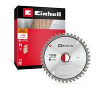 Einhell Lame de scie circulaire, multimatériaux, Ø 136 x 20 mm, 40 dents | Denture HLTCG | Angle neutre | Dents carbure | Coupe moyenne | Pour scies circulaires | Bague de réduction incluse