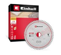 Einhell Lame de scie circulaire, stratifié, Ø 216 x 30 mm, 60 dents | Denture HLTCG | Revêtement PTFE | Fentes thermiques | Contrôle vibrations/bruit | Pour scies à onglets | Bagues de réduction
