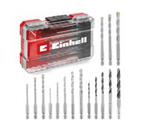 Einhell Forets universels 108953 – 16 pièces (2,3,4,5,6,8 mm) mét./pierre/béton/bois/brique tige E6.3