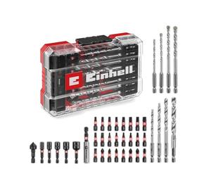 Einhell M-CASE 39 pièces jeu d’accessoires à impact | Embouts S2 de 25 mm | forets métal | forets universels | porte-embout de 60 mm | douilles | fraise à chanfreiner