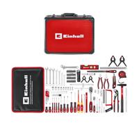 Einhell mallette à outils 141 pièces | Aimant Télescopique | Lampe | Tapis Genoux | Pinces à Ressort | Embouts S2 | Douilles | Tournevis Précision & VDE