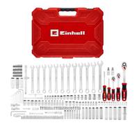 Einhell mallette de douilles 218 pièces, 1/4 / 3/8 / 1/2" | Cliquets réversibles | Douilles longues | E | Porte-embouts | S2 | Douilles bougie | Clés mixtes | incl. Mallette