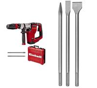 Einhell Marteau Démolisseur TE-DH 12 (1050 W, Fréquence de Frappe : 4100 trs/min, Câble : 400 cm, Mandrin SDS Max, Livré en Coffret avec Burin Pointu et Burin Plat) + Jeu de 3 burins