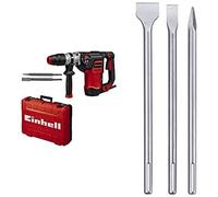 Einhell Marteau-perforateur TE-RH 40 3F (puissance de 1 050 W, mécanisme de frappe pneumatique, force de frappe de 10 J, mandrin SDS-max, vendu avec burin plat et pointeau) + Jeu de 3 burins