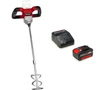 Einhell Mélangeur pour peinture et mortier sans fil TE-MX 18 Li-Solo (variateur électr. permettant d’adapter le fonctionnement aux différents matériaux/utilisations) avec Chargeur et Batterie 4,0Ah