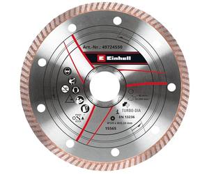 Einhell Original Disque de coupe diamant à bord turbo Ø 125 | accessoire meuleuse d’angle | Ø 125 x 1,2 mm | alésage M14 | max. 12 250 tr/min | extra-fin pour réduire la perte de matériau