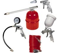 Einhell Original Set de 5 outils pneumatiques | pour compresseurs jusqu’à 8 bar | pistolet pulvérisateur | pistolet peinture | soufflette | gonfleur | flexible 4 m