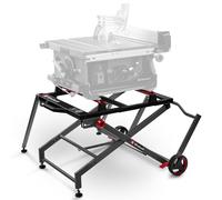 Support pour scie circulaire – E-Stand TSS – Acier – Hauteur réglable 57 à 62 cm – Charge max. 200 kg – Repliable – Roulettes intégrées
