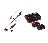 Einhell Outil Multifonctions sans Fil GE-LM 36/4in1 Li-Solo Power X-Change (2x18 V, Moteur sans Charbon Brushless, tête de Taille-Haies inclinable sur 7 Positions) + Twincharger et 2 Batteries 4,0Ah