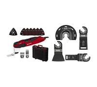 Einhell Outil multifonctions TE-MG 200 CE (200W, plateau de ponçage triangulaire, 6 feuilles abrasives, grattoir, lame de scie plongeante pour bois, clé 6 pans) + Set de 4 outils multifonctions