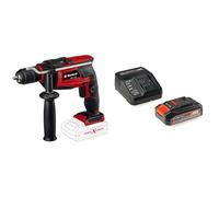 Einhell Perceuse à percussion sans fil TC-ID 18 Li-i Solo Power X-Change (lithium-ion, mandrin auto-serrant de 13 mm, rotation avant/arrière, variateur électronique) avec Chargeur et Batterie 2,5Ah