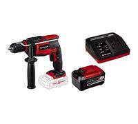 Einhell Perceuse à percussion sans fil TC-ID 18 Li-i Solo Power X-Change (lithium-ion, mandrin auto-serrant de 13 mm, rotation avant/arrière, variateur électronique) avec Chargeur et Batterie 5,2Ah