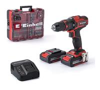Einhell Perceuse-visseuse à percussion TE-CD 18/40 Li-i +64 (2x2,0 Ah) | PXC | 18 V | 40 Nm | mandrin 13 mm | 2 vitesses | 21+1 niveaux de couple | 2 batteries 2,0 Ah et chargeur | 64 accessoires