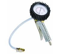 Einhell Pistolet de gonflage avec manomètre professionnel à pneu pour compresseur à air (pression maximale 0-8 bar, soupape de décharge, gâchette, embout double et tuyau flexible 44 cm)