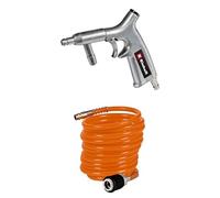 Einhell Pistolet de sablage à air comprimé pour compresseur (7 bar max, abrasif Ø 0,5 mm, gâchette progressive, 4 buses, tuyau et tube d’aspiration inclus) + Tuyau spirale 4m