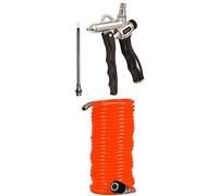 Einhell Pistolet de soufflage à 2 voies/Soufflette à air comprimé pour compresseur (8 bar max, 2 connexions d'air et buse 20/120 mm) + Tuyau spirale 8m