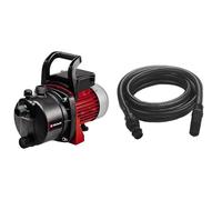 Einhell Pompe d’arrosage de surface GC-GP 6538 (650 W, Câble d‘alimentation 1,4 m) & Accessoire Kit tuyau d'aspiration noir 7 mètres avec embouts en PVC - température max. : 35° - Ø 32 mm