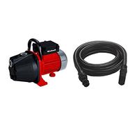 Einhell Pompe d’arrosage de surface GC-GP6036 (600 W, Débit max. 3.600 l/h, Hauteur de refoulement 40 m) & Accessoire Kit tuyau d'aspiration noir 7 mètres avec embouts en PVC - température max. : 35°