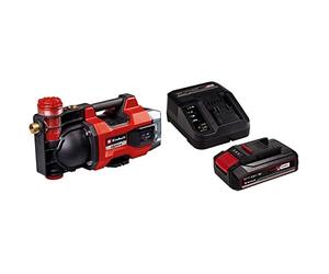 Einhell Pompe d’arrosage sans fil AQUINNA 18/30 F LED Power X-Change (18 V, débit max. 3 000 L/h, 2 emplacements batterie, double autonomie, modes ÉCO/BOOST, préfiltre) avec chargeur et batterie 2,5Ah